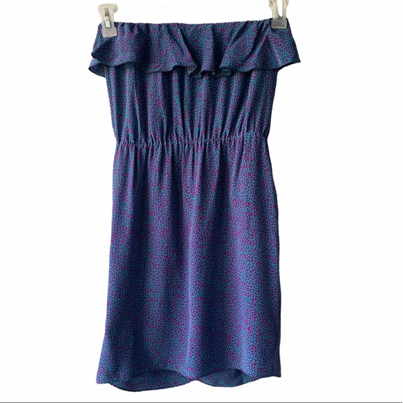 AMANDA UPRICHARD 100% Silk Joan Geometric Print Strapless Dress Size Small - Picture 4 of 7